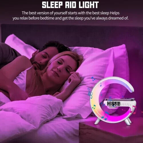 Smart Intelligent LED Lamp Light Bluetooth Speaker Wireless Charger G Shape Lamp