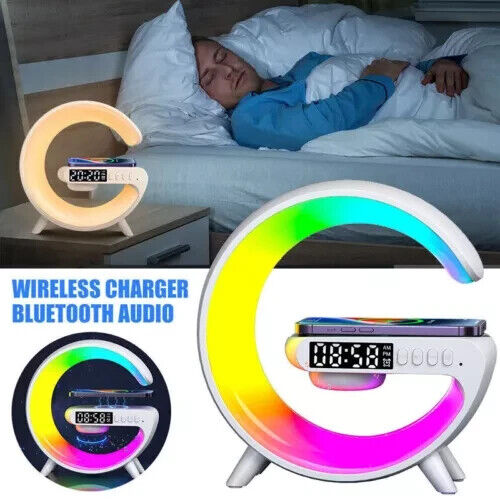 Smart Intelligent LED Lamp Light Bluetooth Speaker Wireless Charger G Shape Lamp
