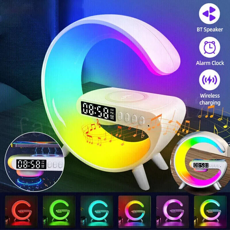 Smart Intelligent LED Lamp Light Bluetooth Speaker Wireless Charger G Shape Lamp
