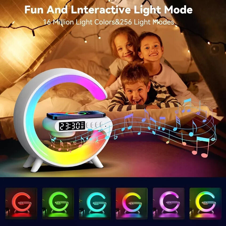 Smart Intelligent LED Lamp Light Bluetooth Speaker Wireless Charger G Shape Lamp