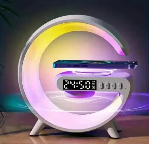 Smart Intelligent LED Lamp Light Bluetooth Speaker Wireless Charger G Shape Lamp