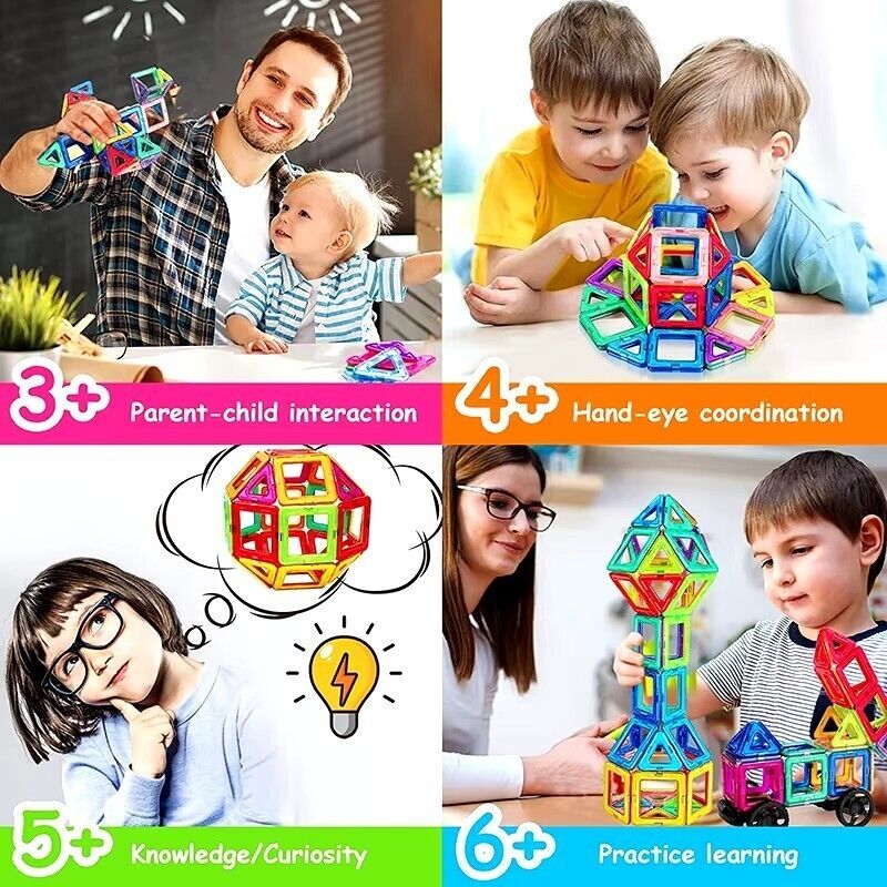 Magnetic Building Blocks 64-128Pcs Mini Size DIY Magnets Toys for Children Construction Set