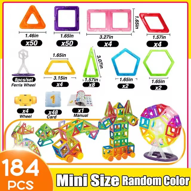Magnetic Building Blocks 64-128Pcs Mini Size DIY Magnets Toys for Children Construction Set