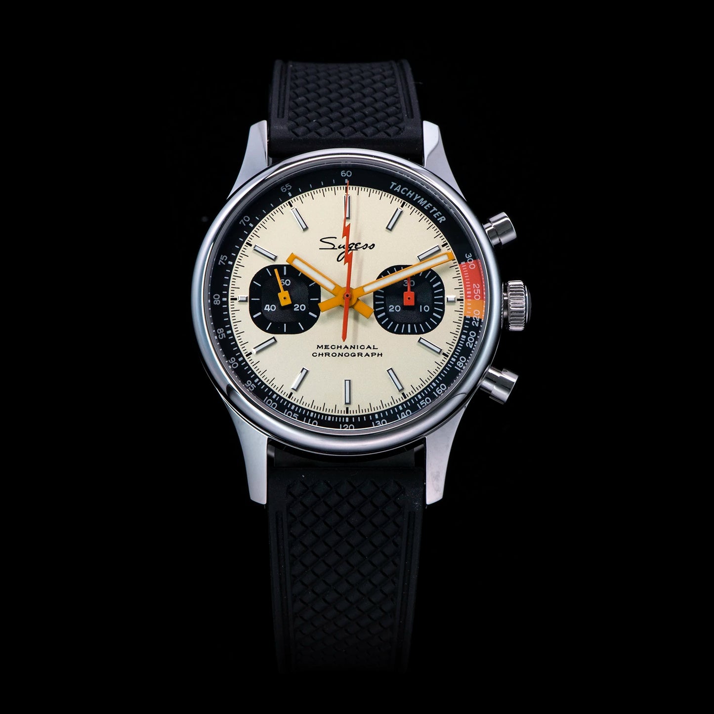 Sugess Pilot Watch Normal Movement or Swanneck Wristwatch Mechanical Chronograph Sappire Crystal Military Limited Racing 1963