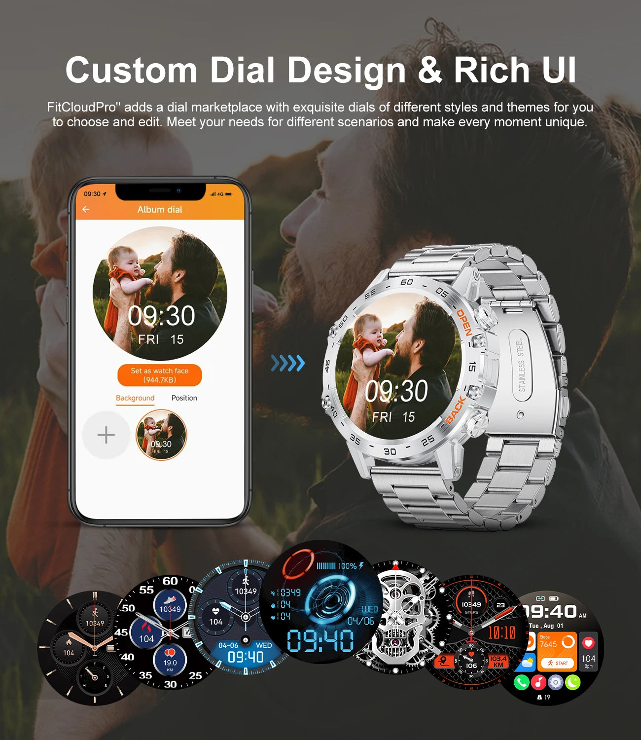LIGE Smart Watch Men's Outdoor Sport Fitness Heart Rate Health Monitoring Smartwatch
