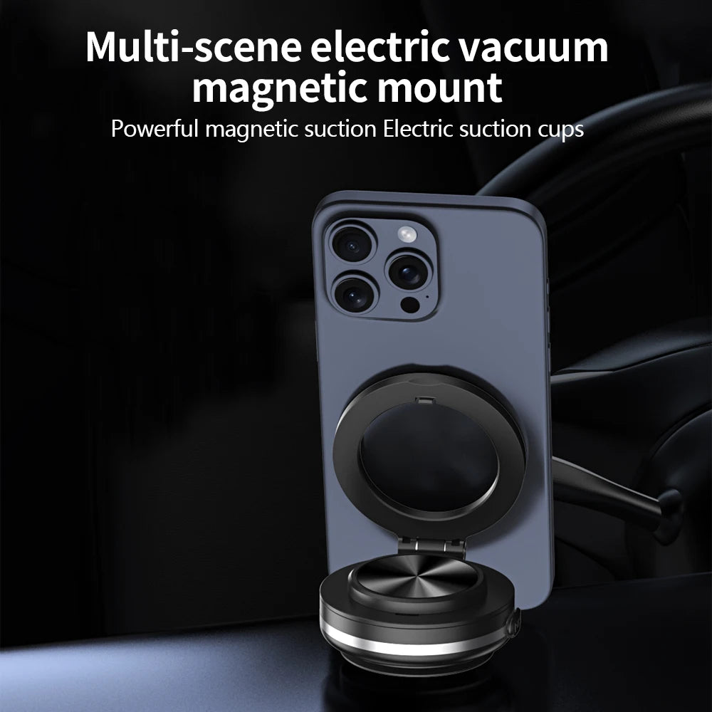 Car Smartphone Holder Magnetic Mount 360° Rotating Vacuum Adsorption Strong Magnet for All Smartphones