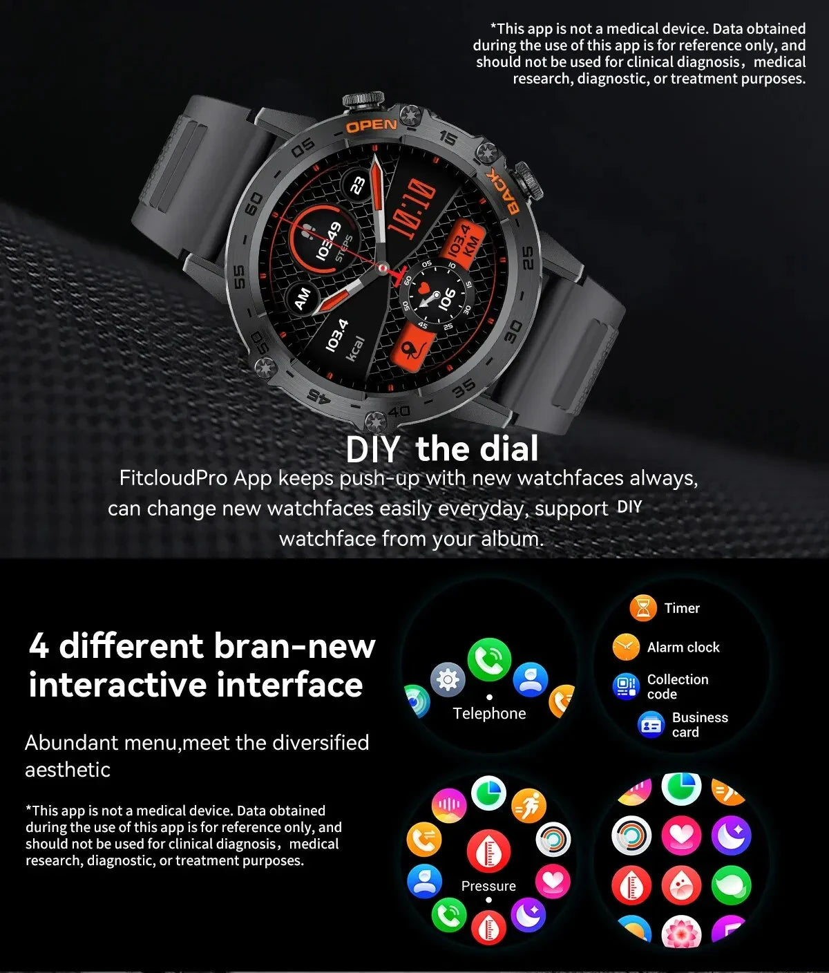 LIGE Smart Watch Men's Outdoor Sport Fitness Heart Rate Health Monitoring Smartwatch