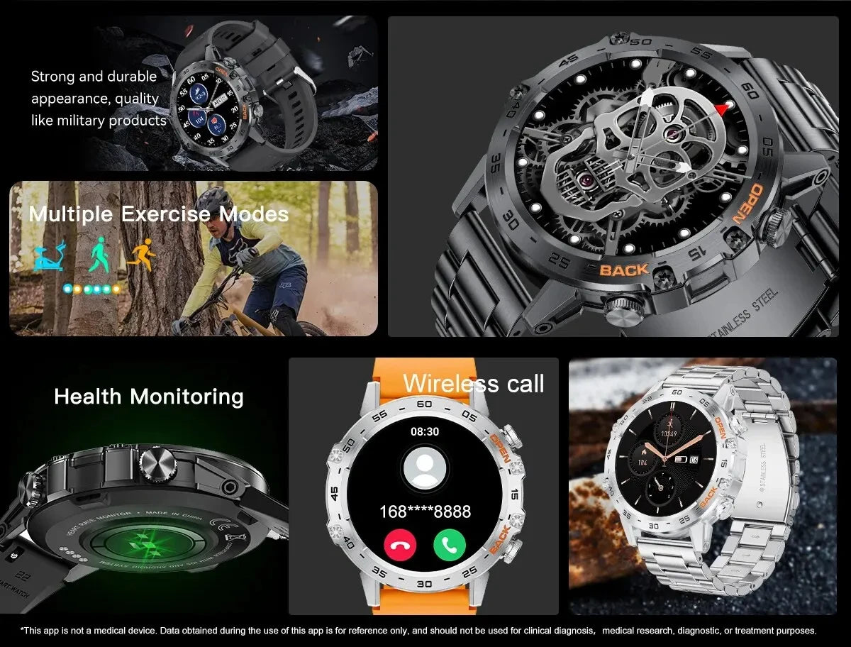 LIGE Smart Watch Men's Outdoor Sport Fitness Heart Rate Health Monitoring Smartwatch