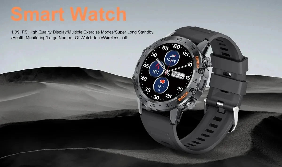 LIGE Smart Watch Men's Outdoor Sport Fitness Heart Rate Health Monitoring Smartwatch