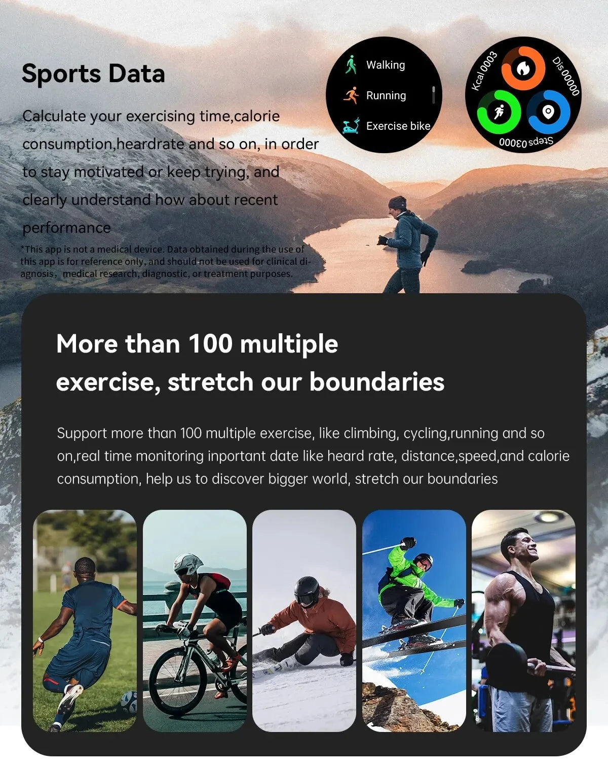 LIGE Smart Watch Men's Outdoor Sport Fitness Heart Rate Health Monitoring Smartwatch
