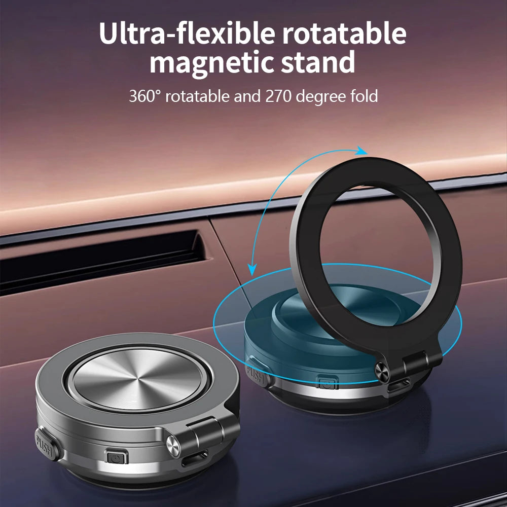 Car Smartphone Holder Magnetic Mount 360° Rotating Vacuum Adsorption Strong Magnet for All Smartphones