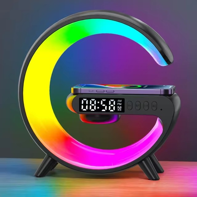 Smart Intelligent LED Lamp Light Bluetooth Speaker Wireless Charger G Shape Lamp