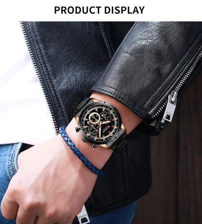 Curren Men's Watch Stainless Steel Band Business Waterproof Luxury Wrist Watches