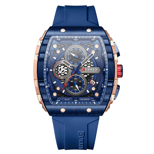 Curren Men's Watches Luxury Square Quartz Wristwatch  Chronograph Watch