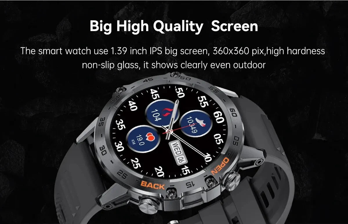 LIGE Smart Watch Men's Outdoor Sport Fitness Heart Rate Health Monitoring Smartwatch