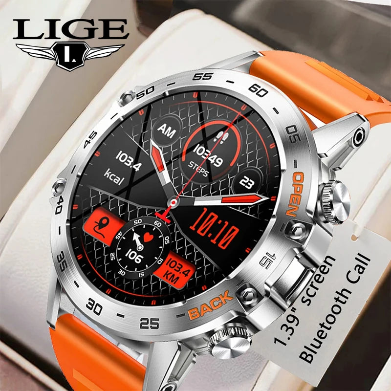 LIGE Smart Watch Men's Outdoor Sport Fitness Heart Rate Health Monitoring Smartwatch