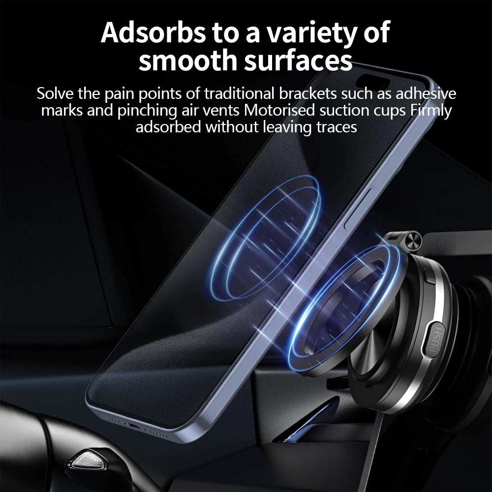 Car Smartphone Holder Magnetic Mount 360° Rotating Vacuum Adsorption Strong Magnet for All Smartphones