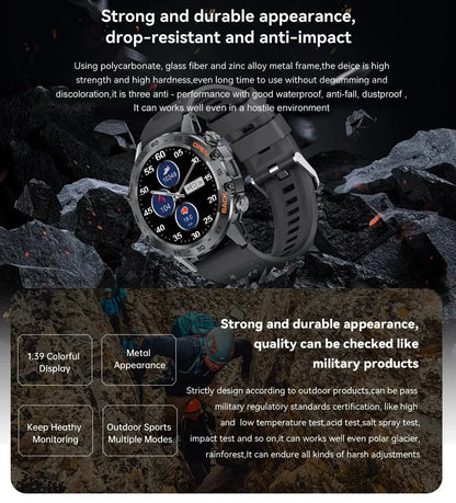 LIGE Smart Watch Men's Outdoor Sport Fitness Heart Rate Health Monitoring Smartwatch